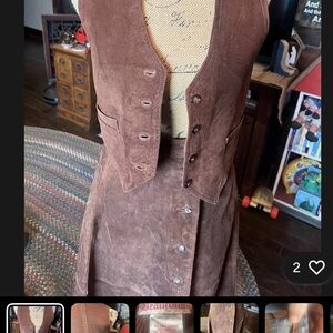 1970’s Vintage Brown Suede / Leather Beaujolais Vest Rare Find Size Medium